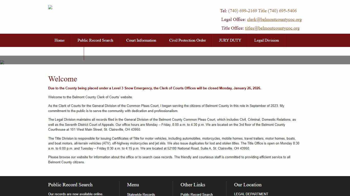 Welcome - Belmont County Clerk of Court